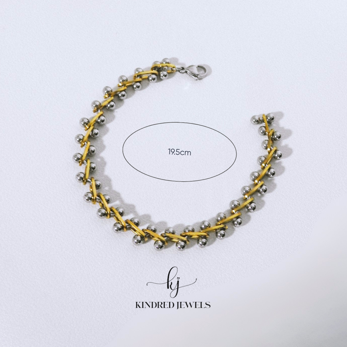 [SG] Two-Toned Bone Unisex Bracelet | Stainless Steel | Kindred Jewels