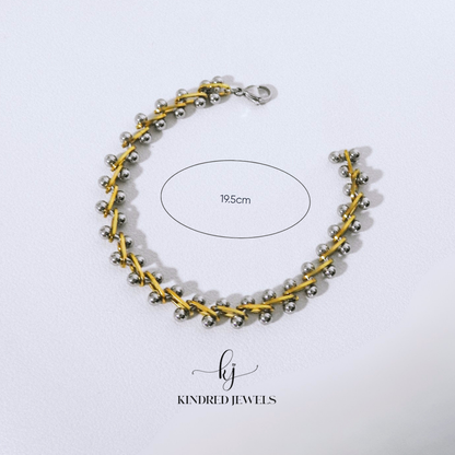 [SG] Two-Toned Bone Unisex Bracelet | Stainless Steel | Kindred Jewels