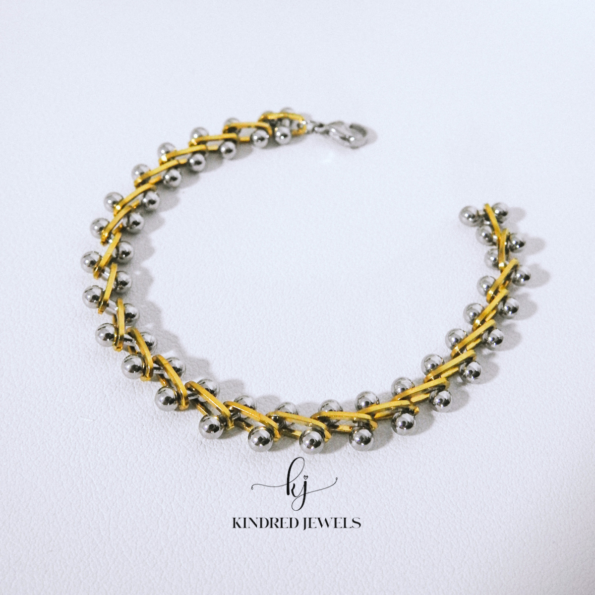[SG] Two-Toned Bone Unisex Bracelet | Stainless Steel | Kindred Jewels