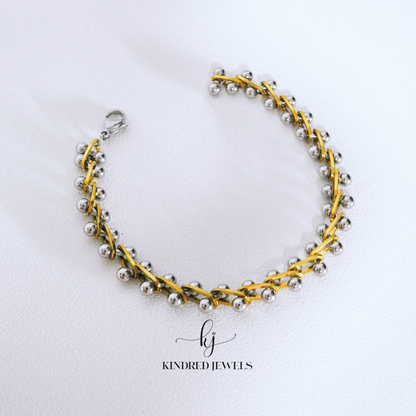 [SG] Two-Toned Bone Unisex Bracelet | Stainless Steel | Kindred Jewels