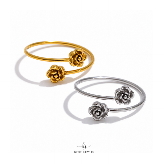 [SG] Rosy Posy Open Ring | Adjustable | Kindred Jewels