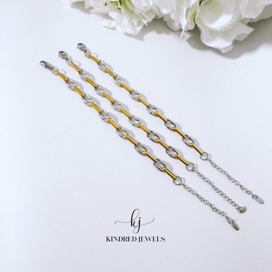 [SG] Two-Toned Link Bracelet | Stainless Steel | Kindred Jewels