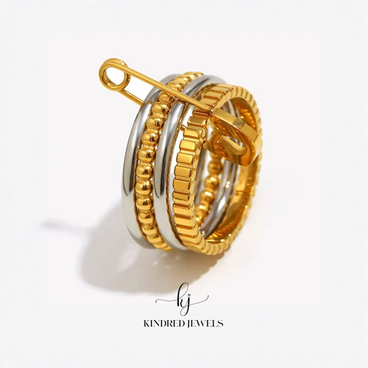 [SG] Two-Tone Pin Statement Ring | Kindred Jewels