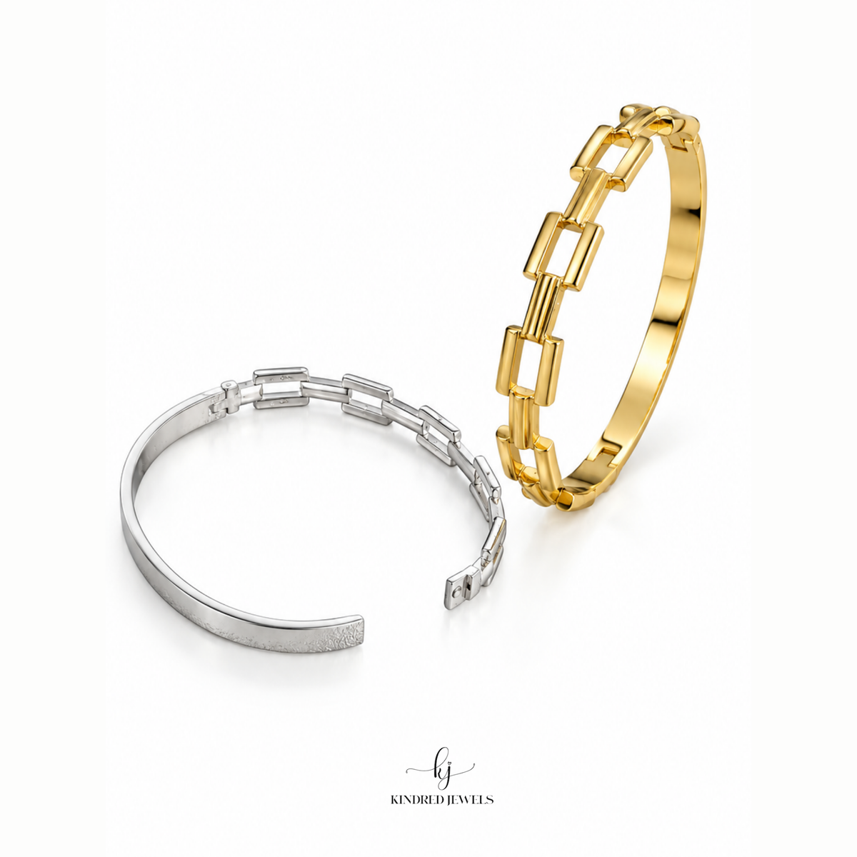 [SG] Kotak Link Bangle | Stainless Steel | Kindred Jewels
