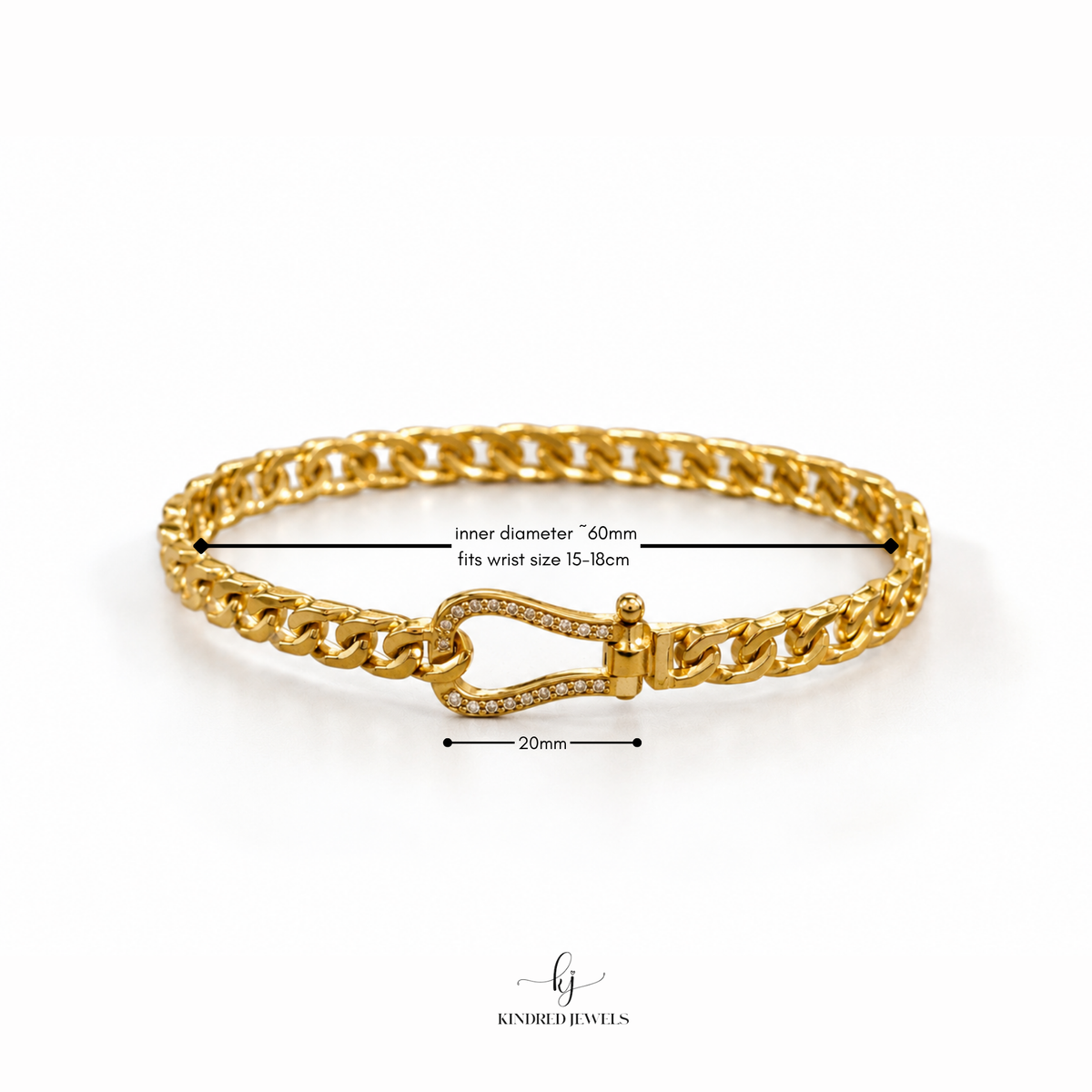 [SG] Horseshoe Bling Bangle | Stainless Steel | Kindred Jewels