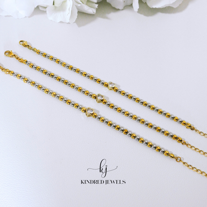 [SG] Faux Pearl Pave Bracelet in Gold | Stainless Steel | Kindred Jewels