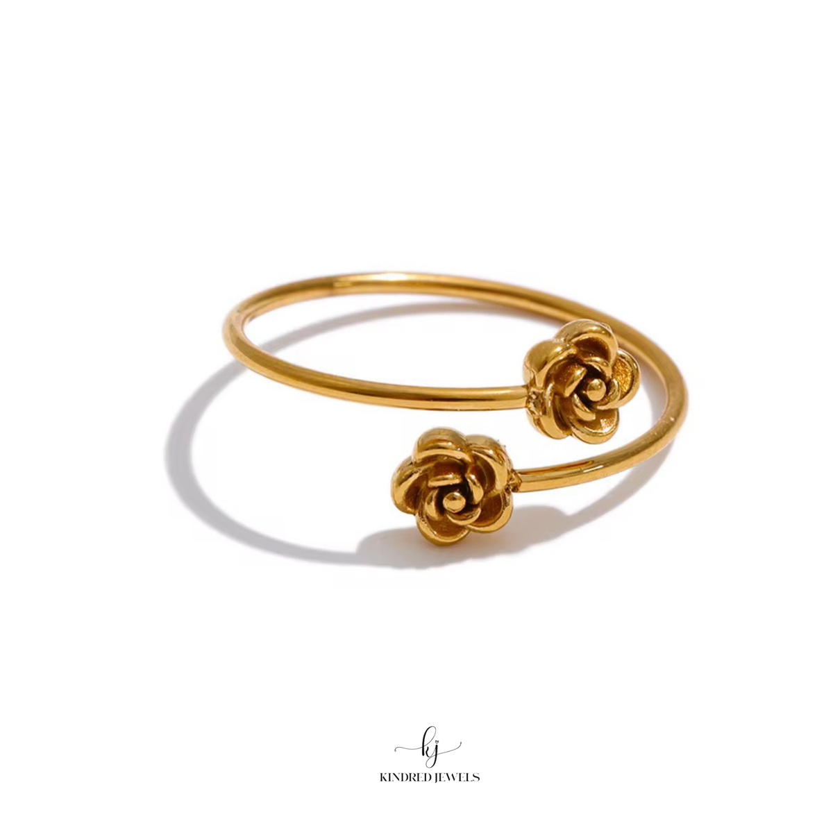 [SG] Rosy Posy Open Ring | Adjustable | Kindred Jewels
