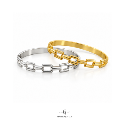 [SG] Kotak Link Bangle | Stainless Steel | Kindred Jewels