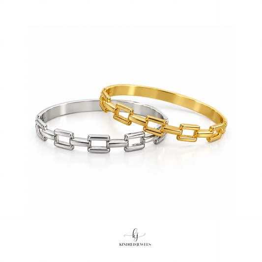 [SG] Kotak Link Bangle | Stainless Steel | Kindred Jewels
