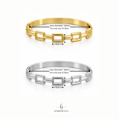 [SG] Kotak Link Bangle | Stainless Steel | Kindred Jewels