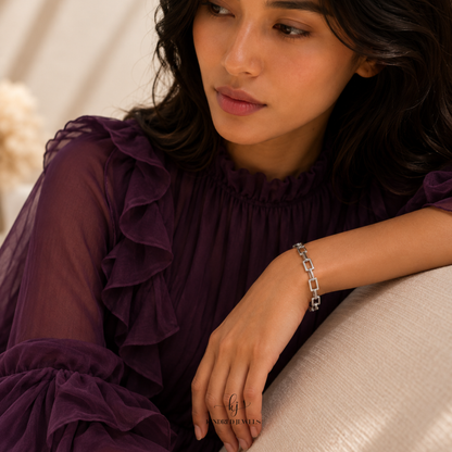 [SG] Kotak Link Bangle | Stainless Steel | Kindred Jewels