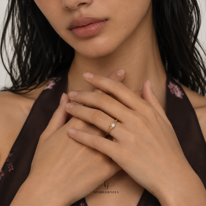 [SG] Solitaire Rimba Ring | US6-US9 | Stainless Steel | Kindred Jewels