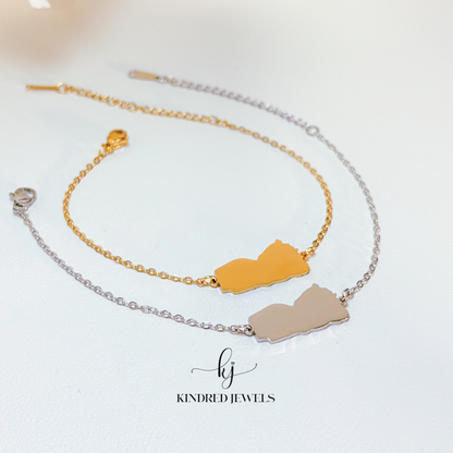 [SG] Yemen Map Bracelet | Unisex | Stainless Steel | Kindred Jewels