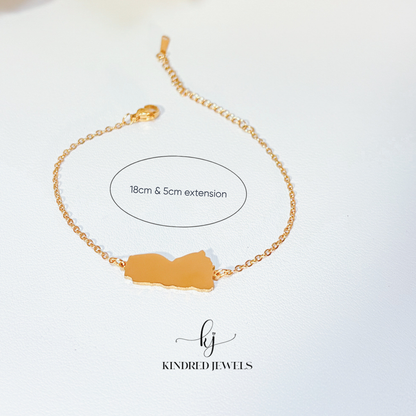 [SG] Yemen Map Bracelet | Unisex | Stainless Steel | Kindred Jewels