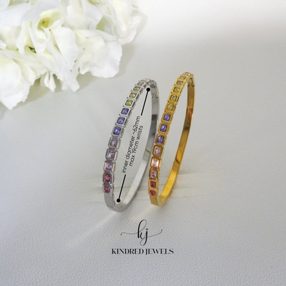[SG] Rainbow Bezel Bangle | Kindred Jewels