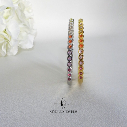 [SG] Rainbow Bezel Bangle | Kindred Jewels