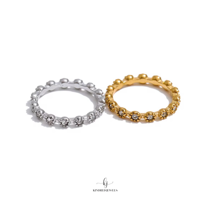 [SG] Bloom Pave Ring | US6-US9 | Stainless Steel | Kindred Jewels