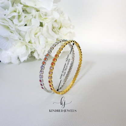 [SG] Rainbow Bezel Bangle | Kindred Jewels