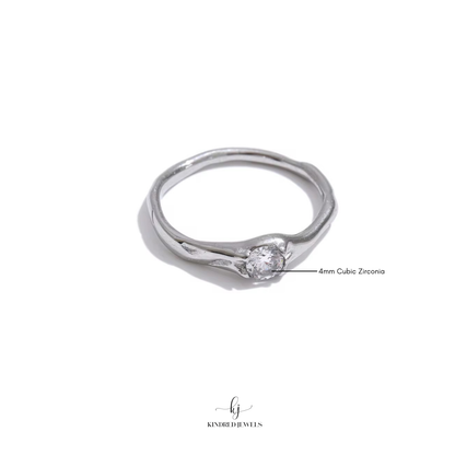 [SG] Solitaire Rimba Ring | US6-US9 | Stainless Steel | Kindred Jewels