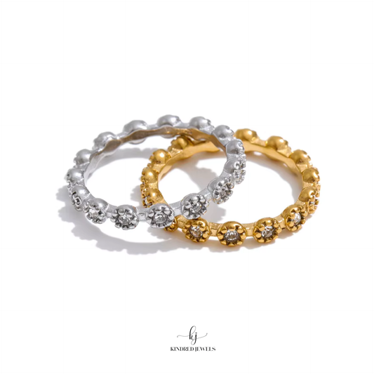 [SG] Bloom Pave Ring | US6-US9 | Stainless Steel | Kindred Jewels
