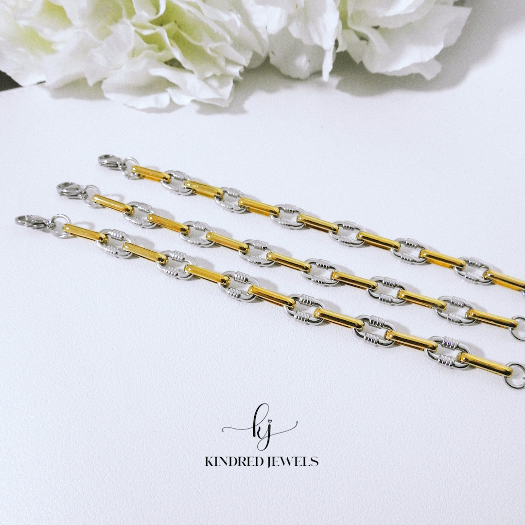 [SG] Two-Toned Link Bracelet | Stainless Steel | Kindred Jewels