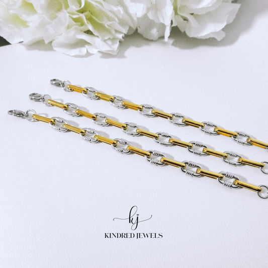 [SG] Two-Toned Link Bracelet | Stainless Steel | Kindred Jewels
