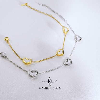[SG] Le Petite MOP Heart Bracelet | Stainless Steel | Kindred Jewels