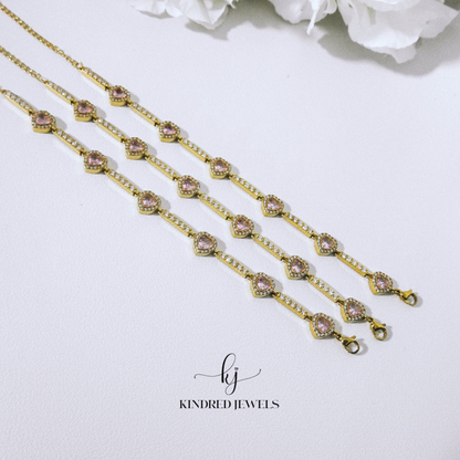 [SG] Halo Heart Bracelet in Gold | Stainless Steel | Kindred Jewels