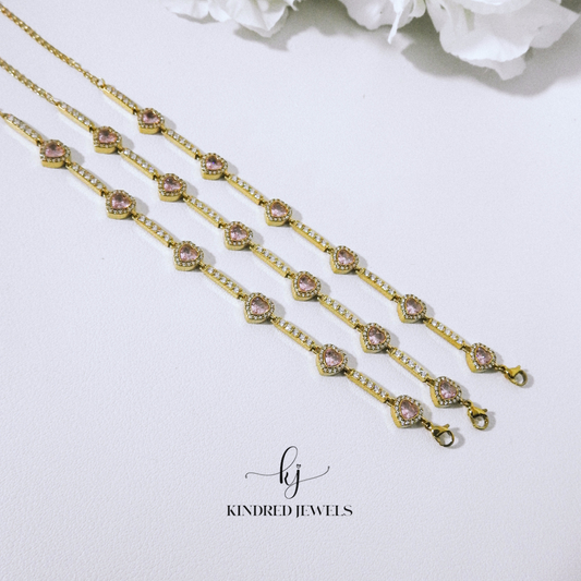 [SG] Halo Heart Bracelet in Gold | Stainless Steel | Kindred Jewels