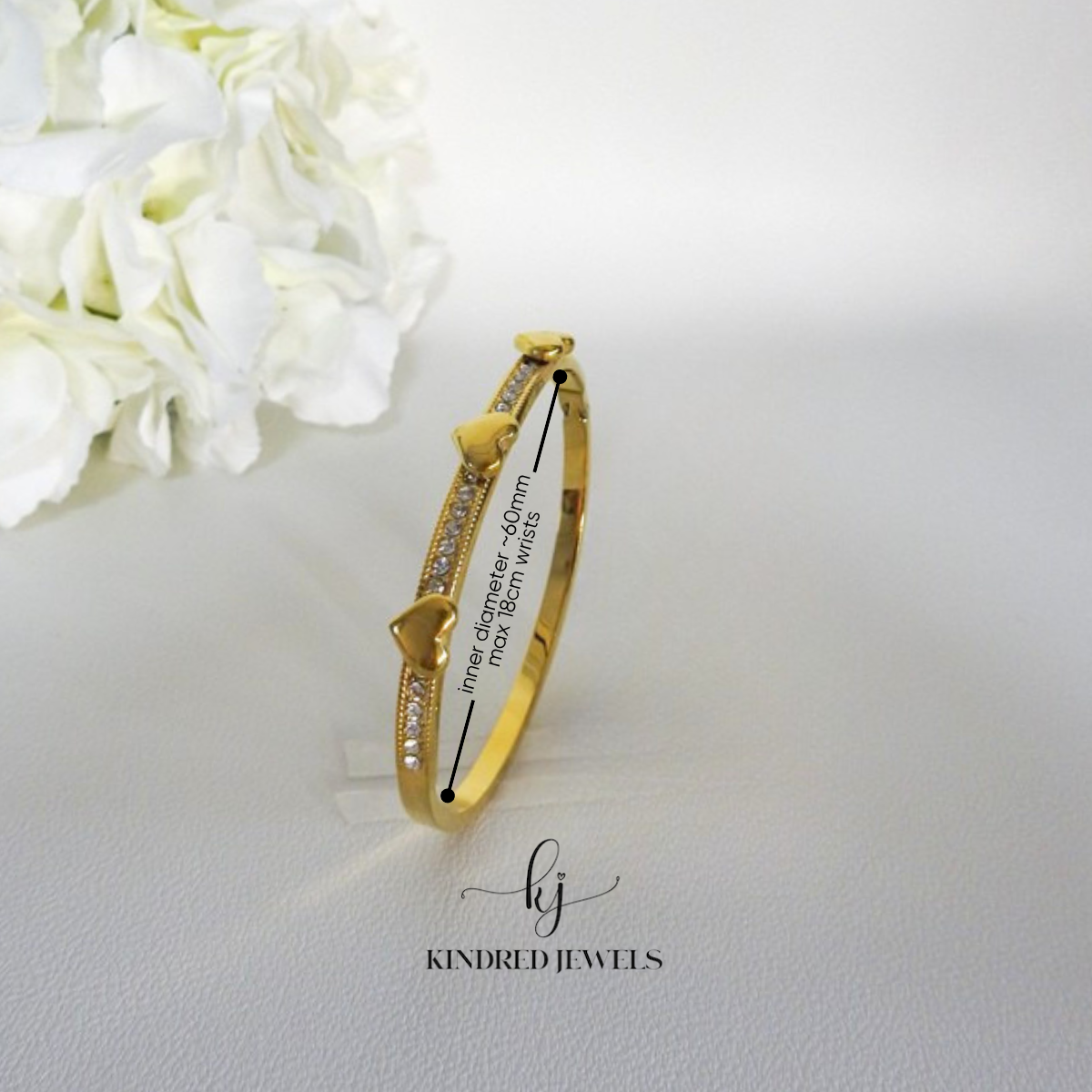 [SG] Heart Bling Bangle | Kindred Jewels
