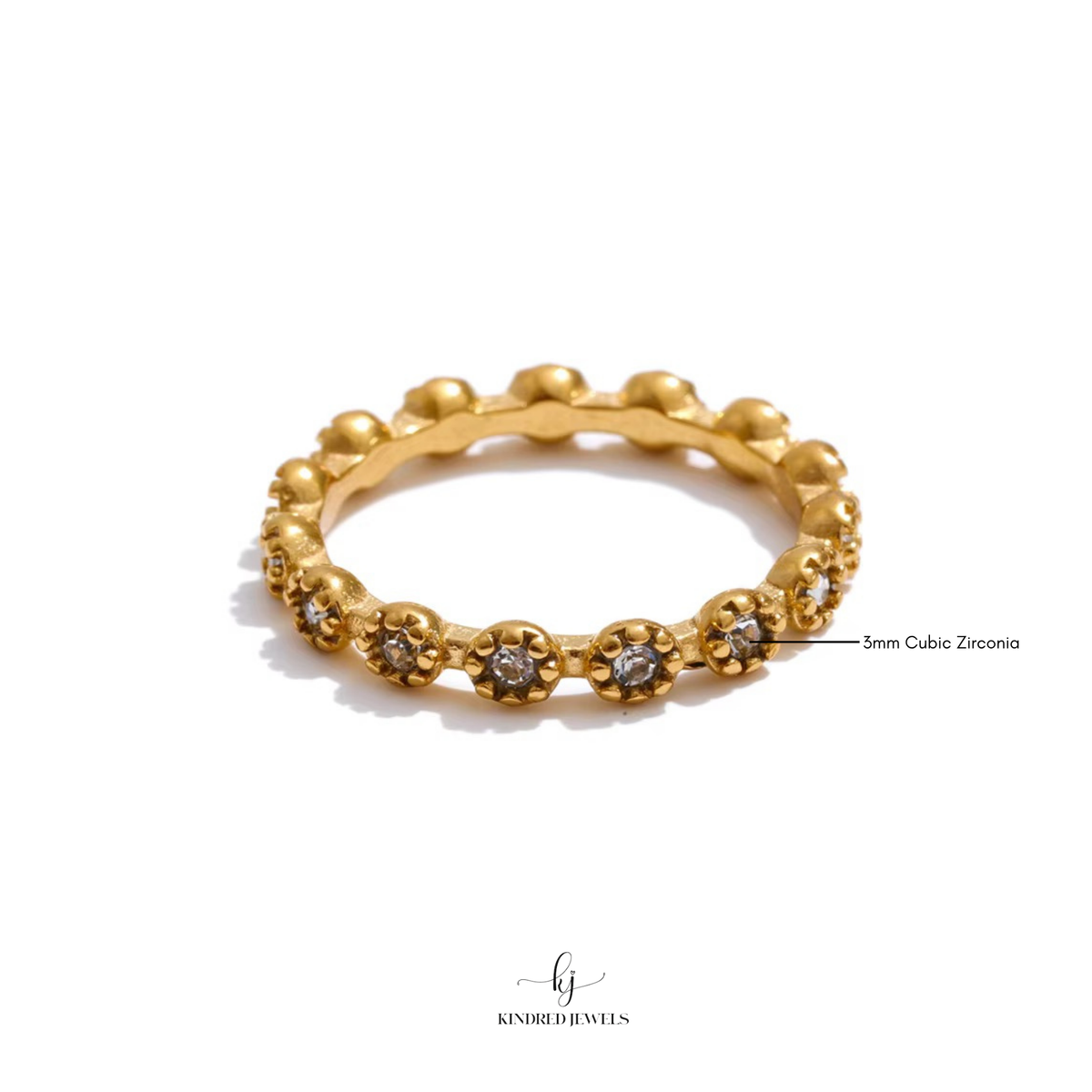 [SG] Bloom Pave Ring | US6-US9 | Stainless Steel | Kindred Jewels