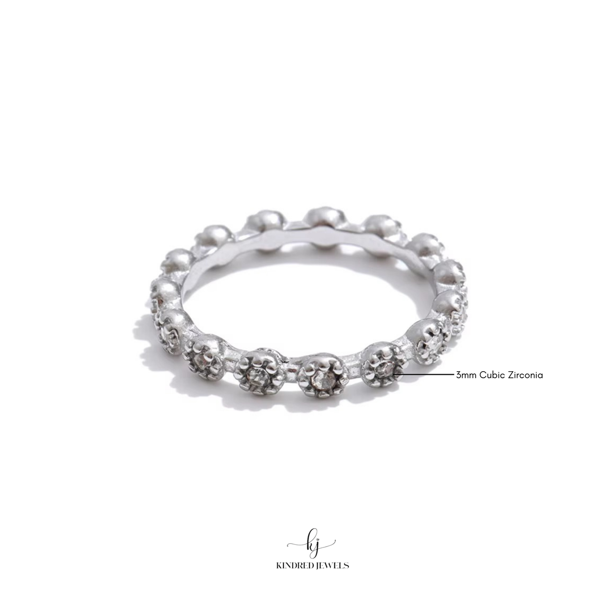 [SG] Bloom Pave Ring | US6-US9 | Stainless Steel | Kindred Jewels