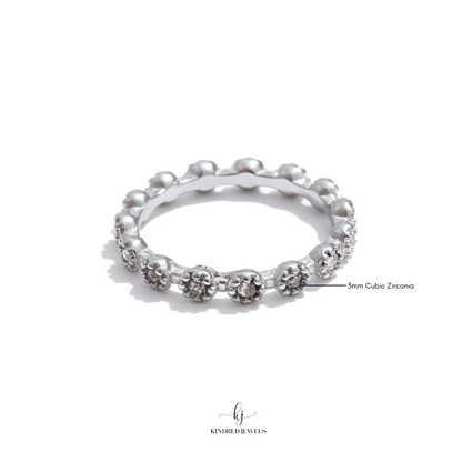 [SG] Bloom Pave Ring | US6-US9 | Stainless Steel | Kindred Jewels