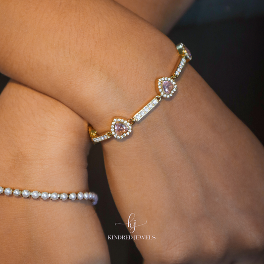 [SG] Halo Heart Bracelet in Gold | Stainless Steel | Kindred Jewels