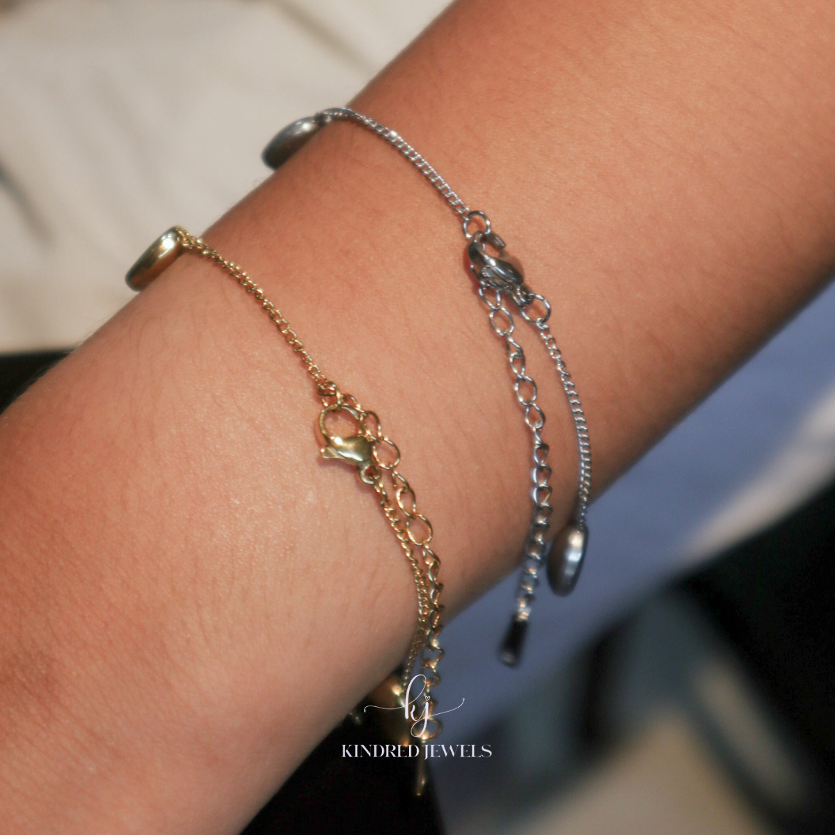 [SG] Le Petite MOP Heart Bracelet | Stainless Steel | Kindred Jewels
