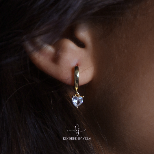 [SG] Putri Heart Dangle Hoop Earring | Kindred Jewels