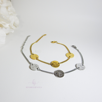 [SG] Arabic Disc Bracelet (Shukr/Tawakkul/Sabr) | Kindred Jewels