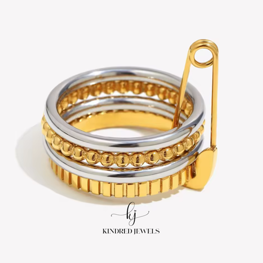 [SG] Two-Tone Pin Statement Ring | Kindred Jewels