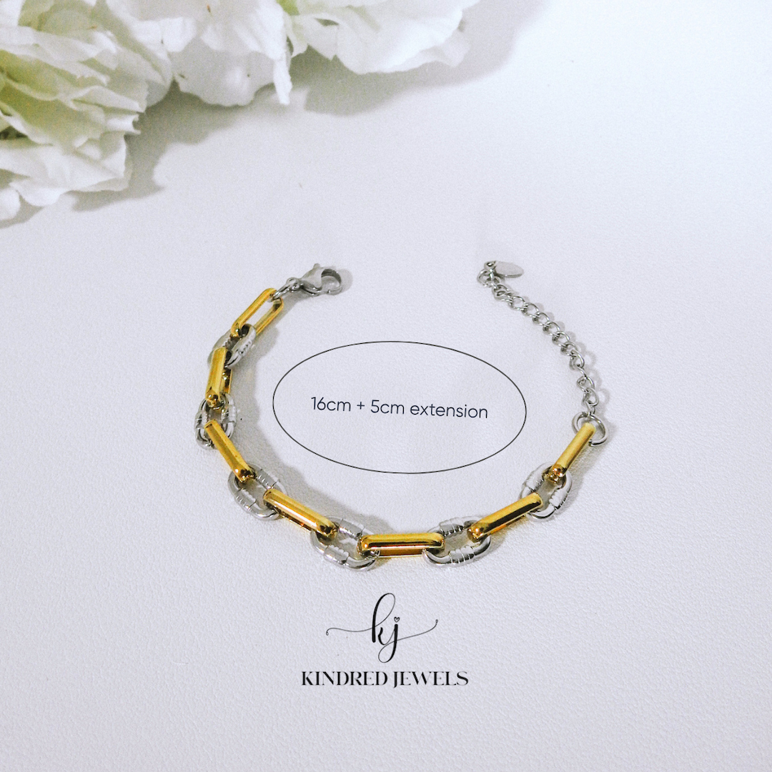 [SG] Two-Toned Link Bracelet | Stainless Steel | Kindred Jewels
