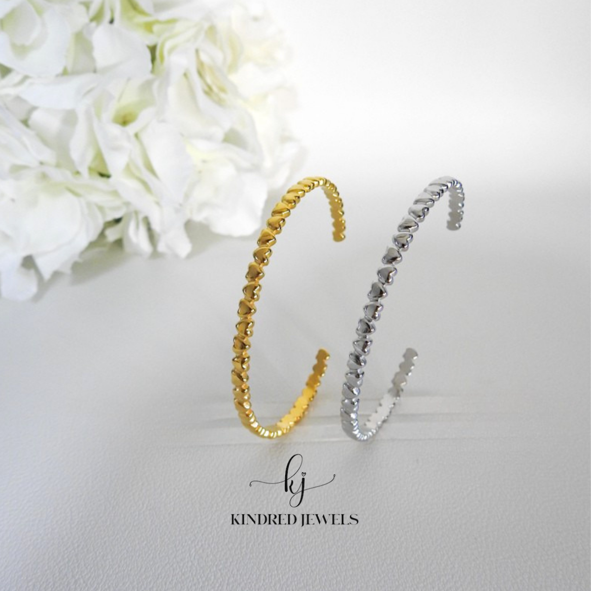 [SG] Little Hearts Adjustable Bangle | Kindred Jewels