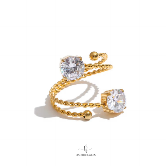 [SG] Angkasa Zircon Open Ring | Adjustable | Kindred Jewels