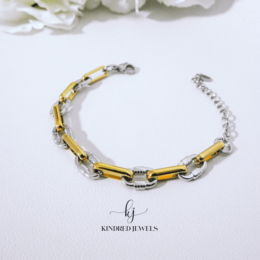 [SG] Two-Toned Link Bracelet | Stainless Steel | Kindred Jewels