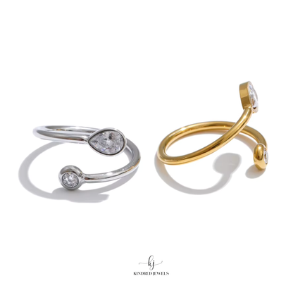 [SG] Cosmos Zircon Open Ring | Adjustable | Kindred Jewels