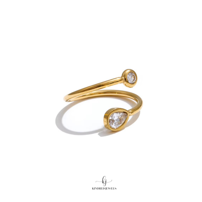 [SG] Cosmos Zircon Open Ring | Adjustable | Kindred Jewels