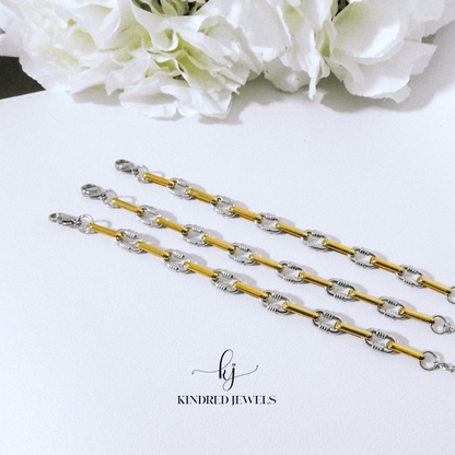 [SG] Two-Toned Link Bracelet | Stainless Steel | Kindred Jewels