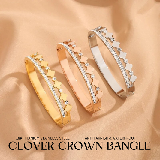 [SG] CLOVER CROWN BANGLE  | TITANIUM | KINDRED JEWELS