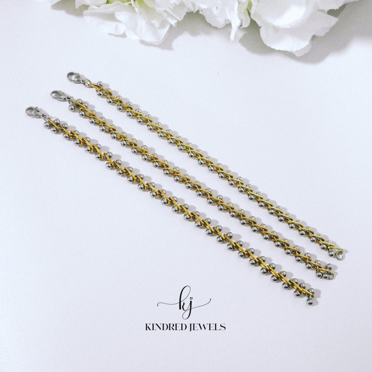 [SG] Two-Toned Bone Unisex Bracelet | Stainless Steel | Kindred Jewels