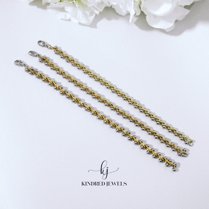 [SG] Two-Toned Bone Unisex Bracelet | Stainless Steel | Kindred Jewels