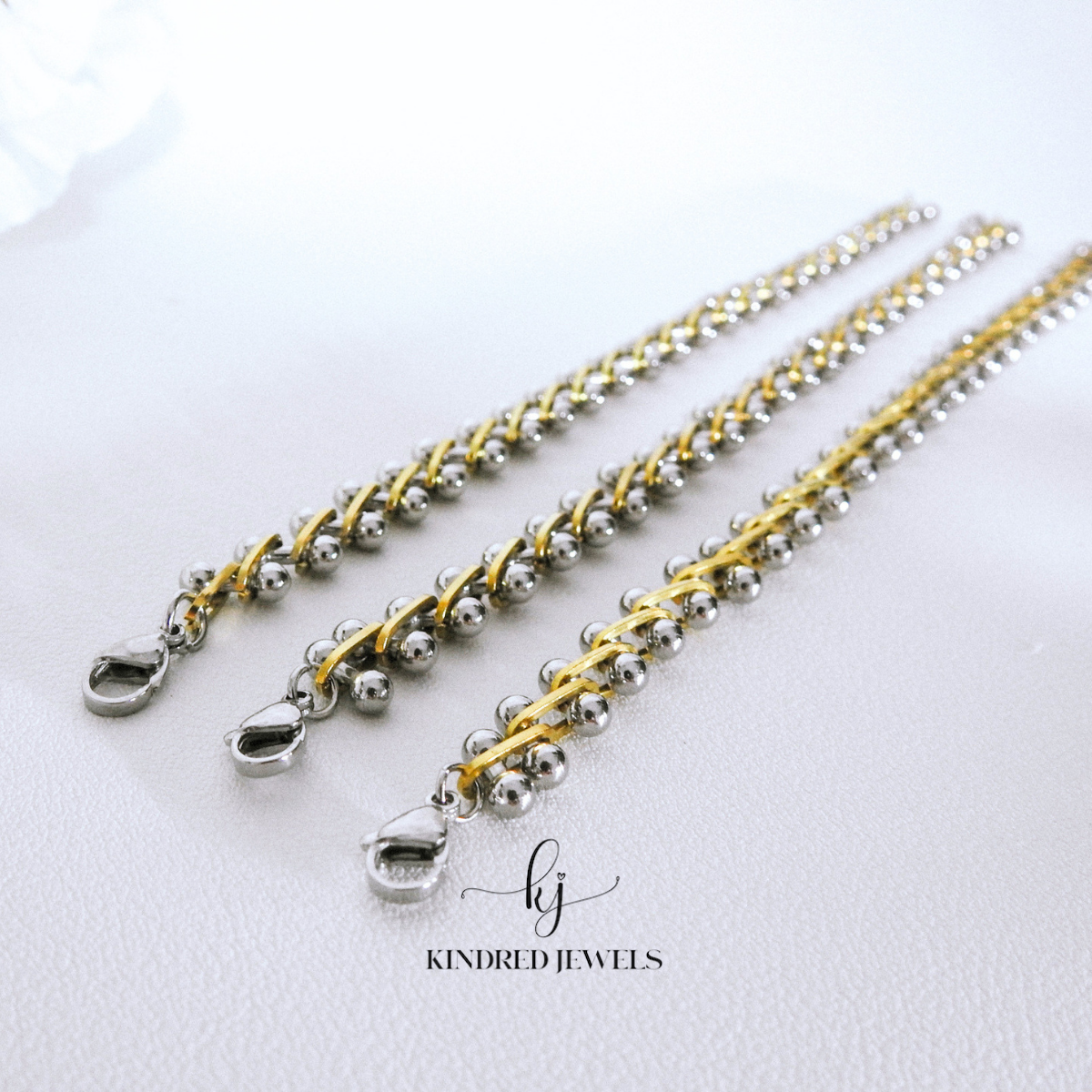 [SG] Two-Toned Bone Unisex Bracelet | Stainless Steel | Kindred Jewels