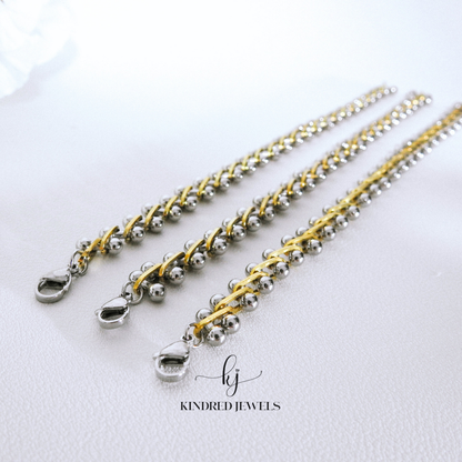 [SG] Two-Toned Bone Unisex Bracelet | Stainless Steel | Kindred Jewels